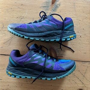 Merrell Antora 2 Galactic Shoes Womens Purple Lace Up Trail Running Sneaker